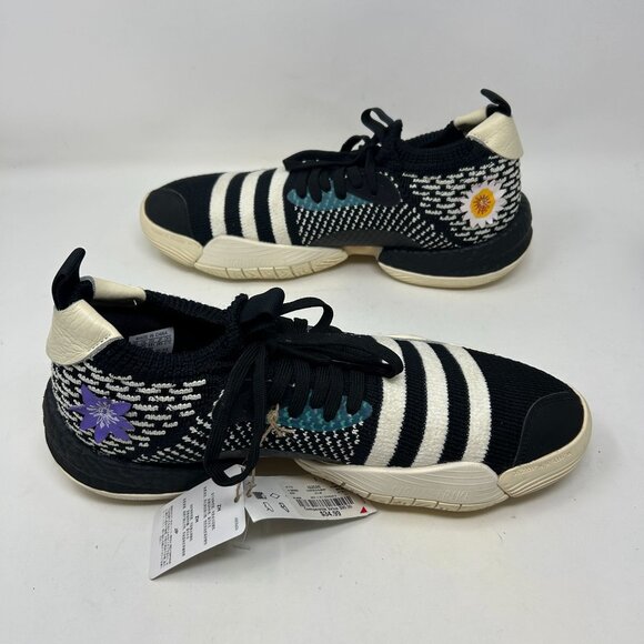 Unisex Adidas Trae Young 2 'Flowers' Black Ivory BasketballIG2590 M10.5 / W11.5 - Picture 7 of 9